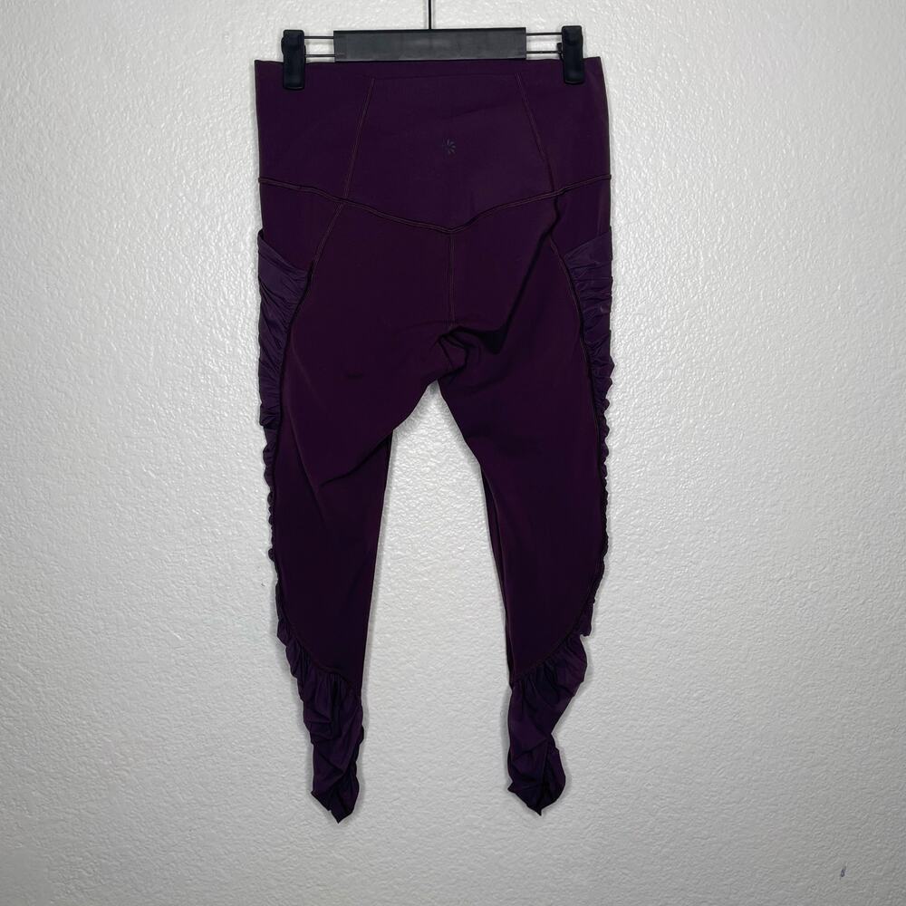 Athleta Womens Leggings Size M Purple Mesh Me Up 7/8 Hi Rise Pull On Athleisure - Picture 2 of 14